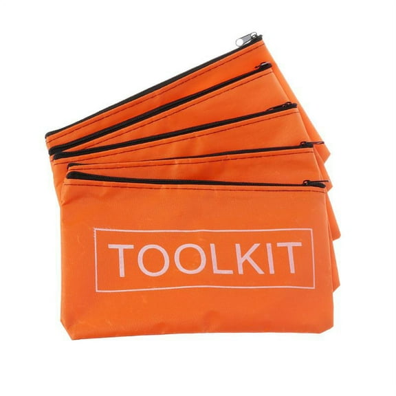 Orange Tool Bag - Heavy Duty 600x Oxford Cloth - Zipper Pouch Organizer