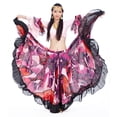 thumbnail image 5 of 90CM/96CM((35.4 inch/37.8 inch) Chiffon Flower Print  Huge Skirt Swing Dress Belly Dance Skirt Gypsy skirt, 1 Coat +1 Skirt,pink,96cm(37.8 inch), 5 of 11