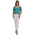 thumbnail image 5 of Moomaya Womens Peter Pan Lace Collar Top Plain Jersey Short Casual Tshirt, 5 of 8