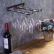 thumbnail image 5 of Carril de vidrio de 2 piezas, estante de vajilla, soporte para copas de vino, estante de vidrio de vino, soporte de acero debajo del gabinete, para bar de casa, bar de cocina, bar y restaurante Feliz Sencillez, 5 of 5