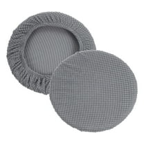 Unique Bargains Round Bar Stool Covers Washable Elastic Kitchen Living Room Cushion Cover Light Gray