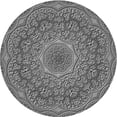 thumbnail image 1 of Ahgly Tapis Rond Lavable en Machine Intérieur Transitionnel Gris Foncé, 5 Pieds Rond, 1 of 7