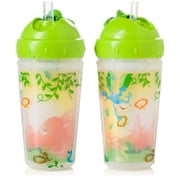 Evenflo Feeding Zoo Friends Insulated Straw Cup - 10oz, Green, 2ct