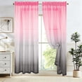 thumbnail image 5 of FEOLGEHLY 2 Pack Bedroom Curtains 96 inch Length Two-Tone Gradient Sheer Curtain, Polyester Rod Pocket Drapes Window Shades for Living Room Bedroom Decor, 1 Panel(52x96"), 5 of 6
