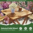 thumbnail image 5 of Demifill 29.5" Square Teak Patio Dining Table with Umbrella Hole, Teak Painted Table Table for Outdoor as Garden, Backyard, Porch, Brown, 5 of 13