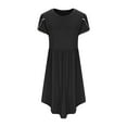 thumbnail image 5 of BLVB Womens Summer Dresses Trendy Lace Trim Petal Sleeve Casual Pleated A-Line Flowy Beach Midi Dresses, 5 of 7