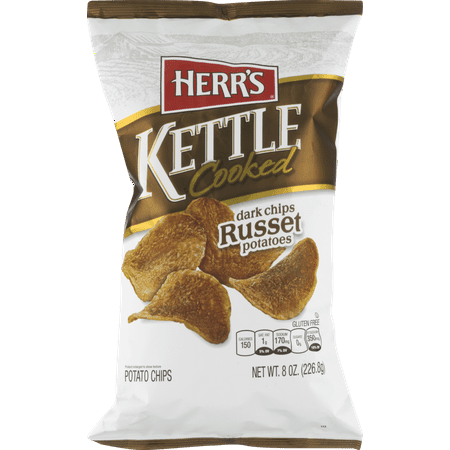 Herr's Kettle Cooked Dark Russet Potato Chips 7.5 oz. (4