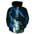 thumbnail image 3 of Sudadera con capucha de moda para hombre, estampado de lobo animal, jersey estampado en 3D, tendencia urbana, hip hop, otoño, manga larga, ropa de gran tamaño para hombre, 3 of 5
