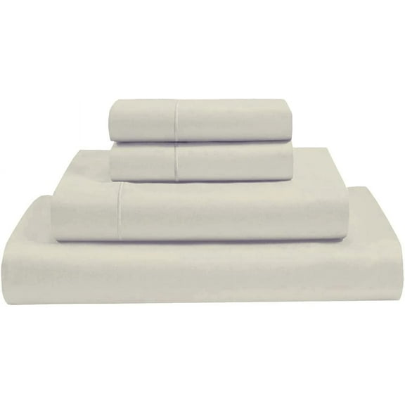 MyGiza Sheets 4 Piece King Sheet Sets 400 TC 100% Giza Egyptian Cotton Ivory Sheet Set Fits upto 18 Inches Deep