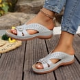 thumbnail image 6 of longantii Womens Orthopedic Sandals Arch Support Flat Wedge Sandals Lightweight Slip on Non Slip Sneakers Comfortable 2026 New Foam Shoes Gray, 6 of 6