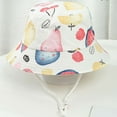thumbnail image 4 of Oiyii Toddler Girl’S Outdoor Bucket Hats Jungle‑Animal‑Printed Sun Hats, Watermelon Red, 4 of 5