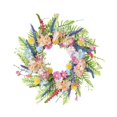 thumbnail image 2 of Corona de flores artificiales, corona floral para colgar en pared, decoración para puerta principal, flores artificiales para ventanas, hoteles, 40 cm, 2 of 8