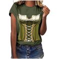 thumbnail image 2 of Pompotops Blouse Décontractée Mode Femme Imprimé Oktoberfest Col Rond T-Shirt Blouse Imprimée Tee Liquidation, 2 of 5