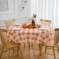 thumbnail image 3 of Nappe à Carreaux Vichy Orange Nappe Ronde d'Automne 60 Pouces - Housse de Table à Carreaux Orange en Tissu Polyester Réutilisable Résistante à l'Eau pour Fête d'Automne de l'Action de Grâce Pique-Nique Extérieur et Déco de Cuisine, 3 of 6