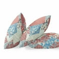 thumbnail image 2 of Aqua Red Floral Suede Throw Pillow, 2 of 4