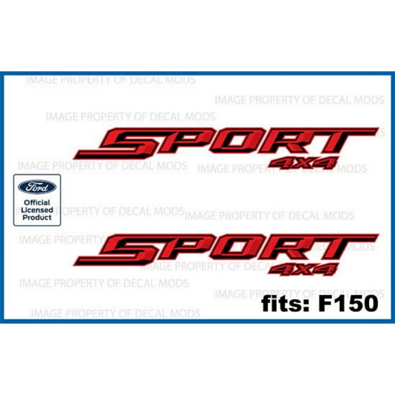 Decal Mods Sport 4x4 Red Decals Stickers for Ford F150 XLT (2019-2020) - FR (set of 2) Officially Licensed | FH1B5