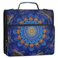 thumbnail image 2 of Water-Resistant 3-Ring Binder Organizer with Multiple Pockets Zipper Binder Bag for Office Blue Kaleidoscopic Pattern, 2 of 8