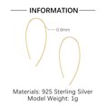 thumbnail image 4 of Clip on Earrings,Clip on Earring,Minimalist Ear Clip Ear Button Ear Thread Earrings Korean Version Line Small High End Earrings, 4 of 7