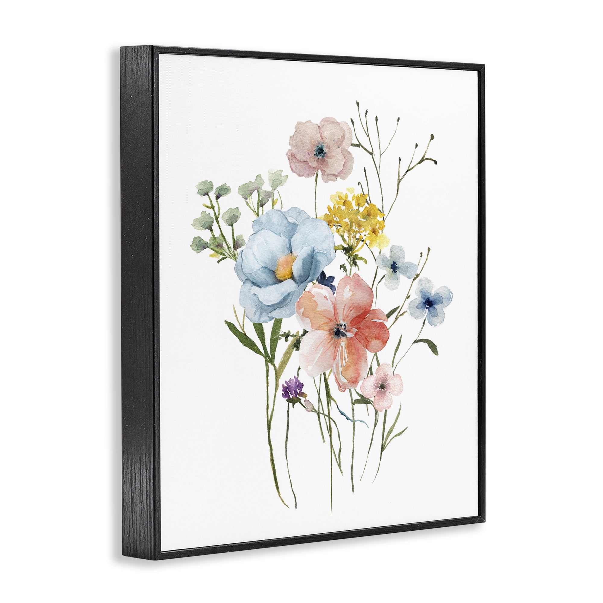 Stupell Industries Spring Meadow Wild Flowers Black Framed Giclee Art, design by Livi Finn