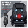 thumbnail image 4 of Vinsetto Black Massage Executive Office Chair, Heated Reclining Computer Chair with Footrest, Velvet Polyester Swivel Desk Chair for Home Office, 26.5"W x 28.25"D x 46.75"H, 4 of 9