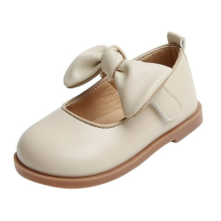 

ASEIDFNSA Toddler Summer Shoes Girls Little Girl Boots Size 11 Fashion Autumn Girls Casual Shoes Thick Sole Flat Round Toe Bow Lightweight Solid Color Dress Shoes