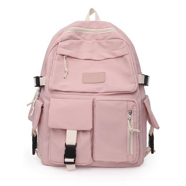Mochila de lona rosa para niñas, 30 x 11 x 42 cm, para niños y adolescentes