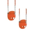 thumbnail image 1 of Outdoor Heights High Back Full Bucket Toddler & Baby Swing Set for Backyard Swing with Vinyl Coated Chain (2, Orange), 1 of 7