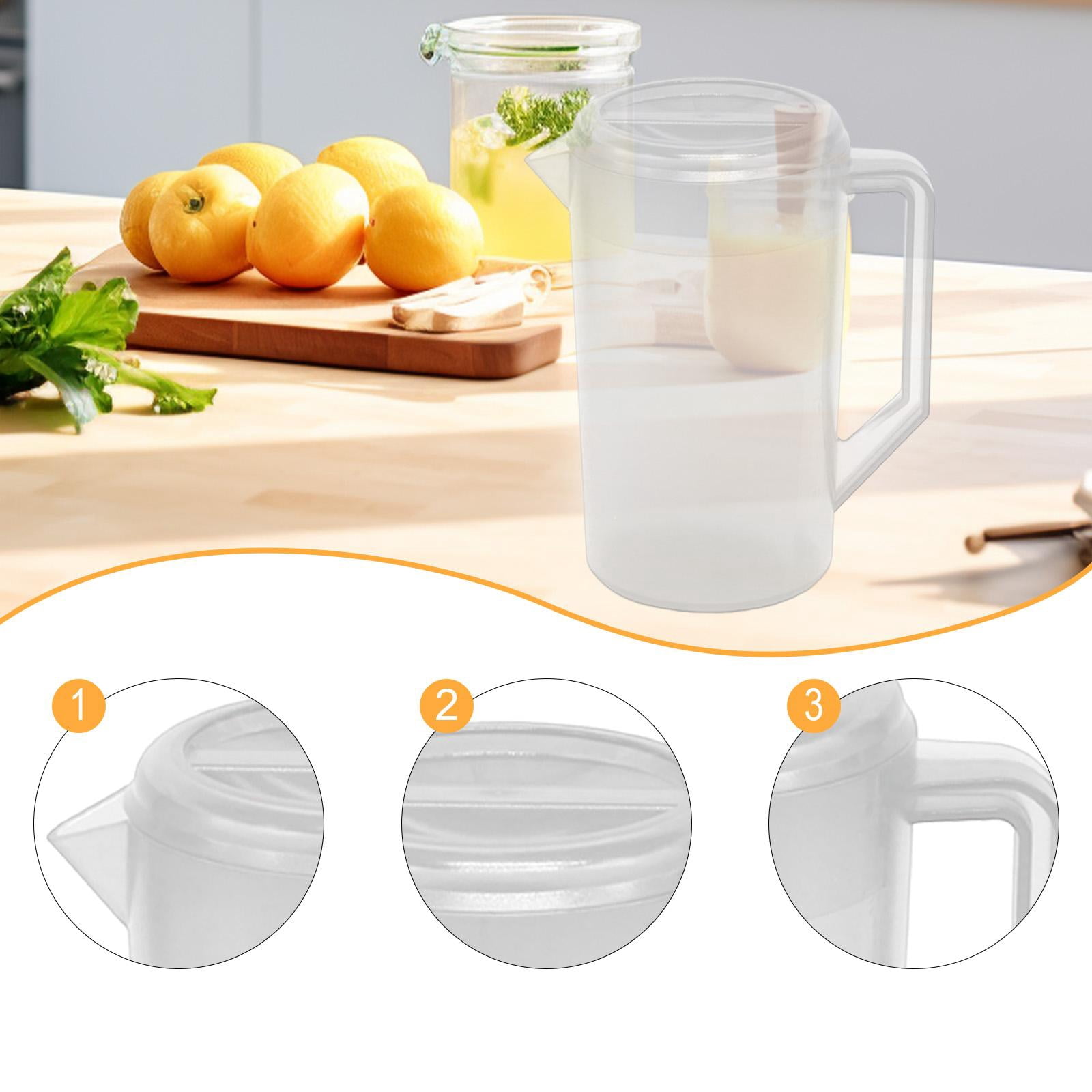 Zxpjkyu Water Jug Pitcher Easy to Clean Easy to Fill with Handle and Lid Kettle Iced Tea Clear