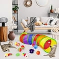 thumbnail image 2 of Semfri 20PCS Cat Toys Kitten Toy Set Folding Camouflage Cat Tunnel Indoor Interactive Pet Toys Teaser Cat Feather Toy Colourful Mouse Plush Ball Bell Ball Toy Kit Kitten Puppy(Colorful), 2 of 7