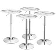 thumbnail image 1 of Gymax 4 Pcs Table de Pub Ronde Pivotante Réglable Table de Bar avec Dessus en Faux Marbre Blanc, 1 of 10