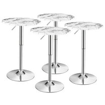 Giantex Round Bar & Pub Table, Height Adjustable Bistro Table w/Faux Marble Top, 360° Swivel Cocktail Table