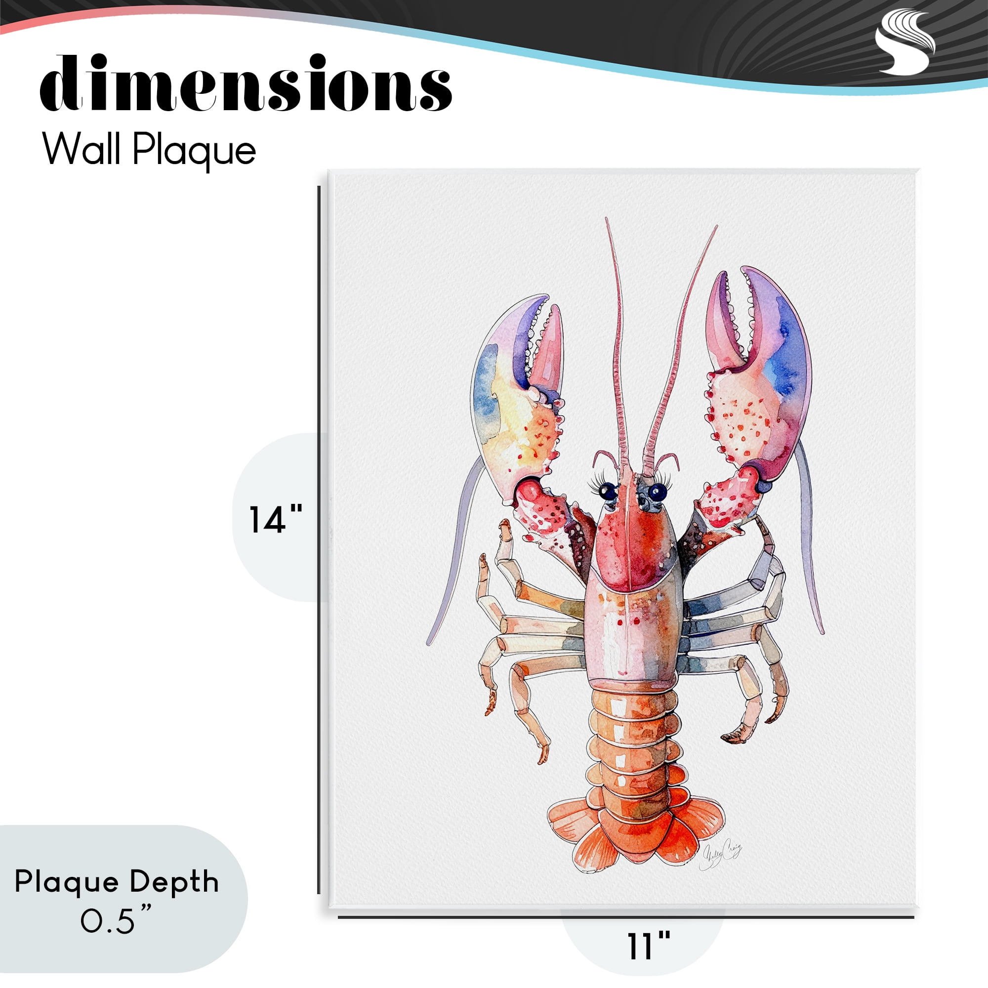 Stupell Industries Coral Claw Lobster Wall Plaque Art, design by Shelly Craig