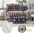thumbnail image 6 of Independence Day Pillow Covers 2 Pack Metal Retro Five-Pointed Stars Wood Grain Pillowcase Waterproof Outdoor Throw Pillow Cover for Patio Garden Square Cushion 18”x18”, 6 of 9