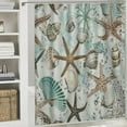 thumbnail image 6 of Creowell  Starfish and Seashells Shower Curtain, Weighted Bottom Vintage Beige Ivory Coral Conch Nautical Oncean Beach Bathroom Curtain Waterproof Fabric Machine Washable with Hooks White, 6 of 7