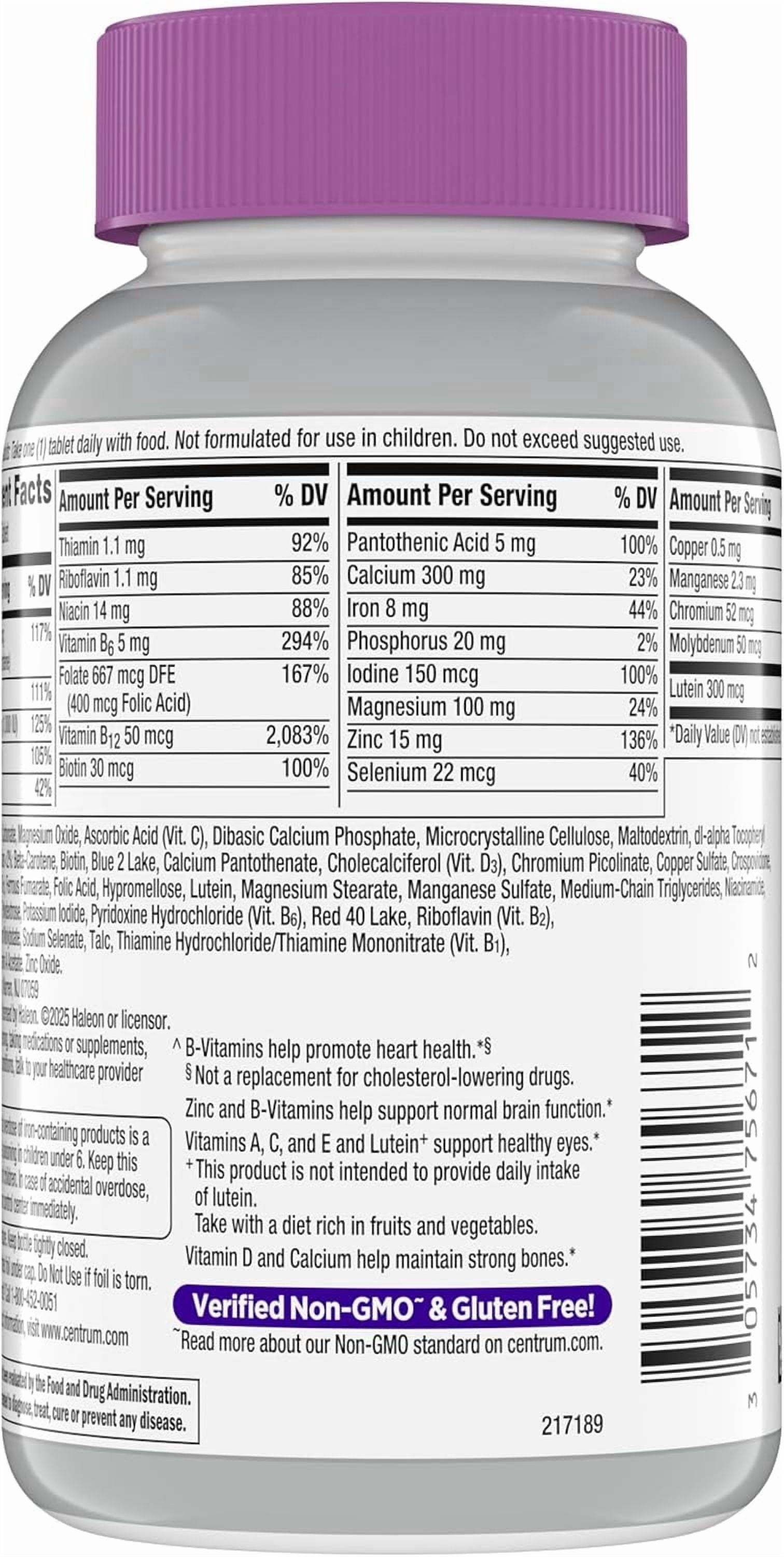 Centrum Silver Multivitamins for Women Over 50, Multimineral Supplement, 200 Ct