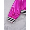 thumbnail image 5 of Manyakai Kids Girls Shiny Metallic Jackets Boys Long Sleeve Motorcycle Coats Outerwear Hip Hop Jazz Rose 14, 5 of 9