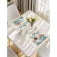 thumbnail image 5 of Happy Easter Placemats Set of 12, Watercolor Floral Truck Eggs Rabbits Spring Beige Placemats for Dining Table, Place Mats for Kitchen Tabletop, Waterproof Wipeable Dining Table Mats Set, 5 of 9