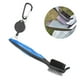 thumbnail image 1 of Cepillo limpiador multifuncional para palos de golf con cerdas dobles de nailon y acero, herramienta de limpieza azul, 1 of 8