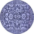 thumbnail image 1 of Ahgly Company Indoor Round Abstract Blue Modern Area Rugs, 3' Round, 1 of 4