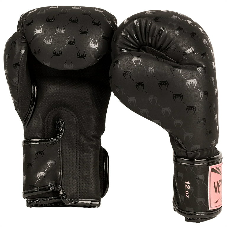 Venum Impact Monogram Hook and Loop Boxing Gloves - 16 oz. - Black 