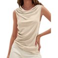 thumbnail image 5 of Sleeveless Summer Solid Color Cowl Neckline Women Tank Tops, 5 of 5