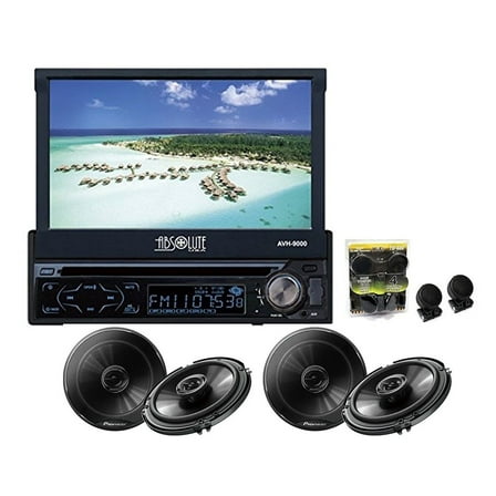 Absolute AVH-9000 7" In-Dash Car Stereo   2 Pairs Of Pioneer TS-G1645R 6.5 & TW600