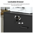 thumbnail image 6 of File Cabinet with Power Outlets and LED Lights, Vertical Filing Cabinet with 2 Lockable Drawers, Large Cabinet with Glass Doors for Office, Black, 6 of 8