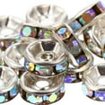 thumbnail image 2 of CHUANK 200pcs Rondelle Alloy Rhinestone Spacer Beads Charms for Jewelry Making, 2 of 4