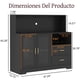 thumbnail image 2 of para Cocina, Cantina Bar Mueble para Casa con Luces LED, Toma de Corriente, Gabinete para Vinos Botellero y Copas, Gabinetes de Almacenamiento, 120 * 40 * 115cm (Negro), 2 of 8