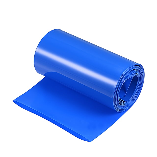 Unique Bargains Tube Rétractable en PVC Bleu 90mm Plat 10 Pieds pour Grand Pack de Batteries