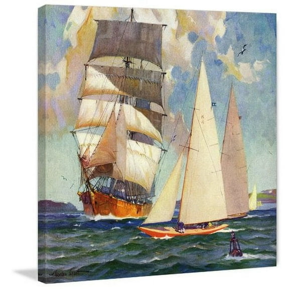 "Busy Waterway" Painting Print on Wrapped Canvas