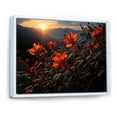 thumbnail image 2 of Designart "Sunset Horizon With Red Poinsettia Blooms" Poinsettias Floater Framed Wall Art Prints, 2 of 5