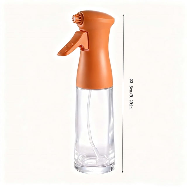 Botella de Vidrio con Pulverizador para Cocinar, 200 Ml, para Aceite de Oliva | Dispensador Multiusos para Freidora de Aire, Asar, Ensaladas y Hornear | Boquilla Ajustable Antigoteo, Fácil de Limpiar