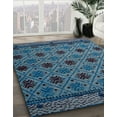thumbnail image 2 of Ahgly Company Indoor Round Abstract Koi Blue Abstract Area Rugs, 5' Round, 2 of 6